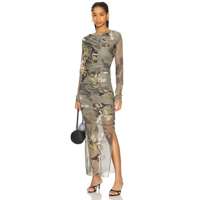 オールセインツ Allsaints 【 Hanako Mesh Dress Women Emerge Olive Green 】 ドレス レディース olive オリーブ green 緑・グリーン｜スニケス