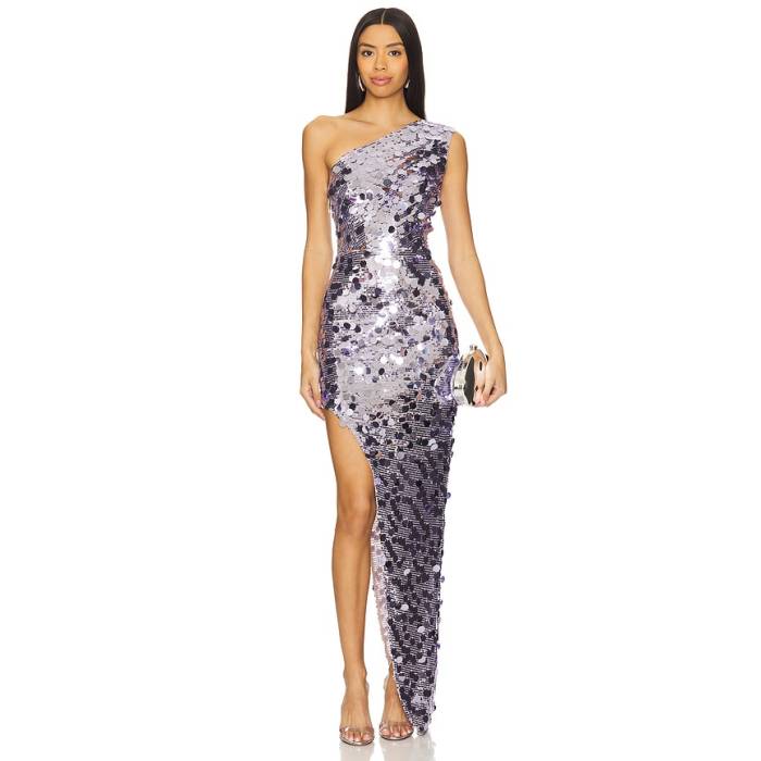 Bronx And Banco 【 Farah One Shoulder Gown Women Lilac 】 レディース