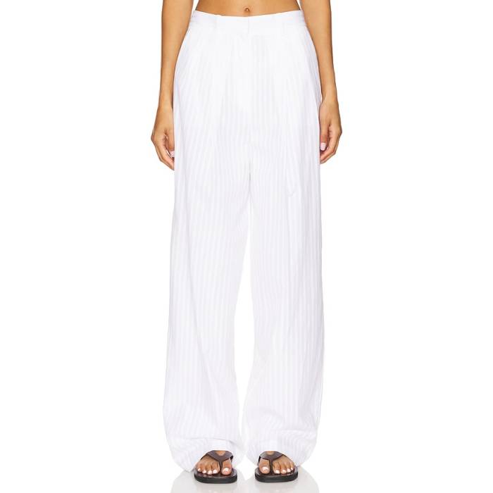 行動論理 Theory 【 Pleat Pant Women White 】 ズボン下 レディース 白いこと 白いこと