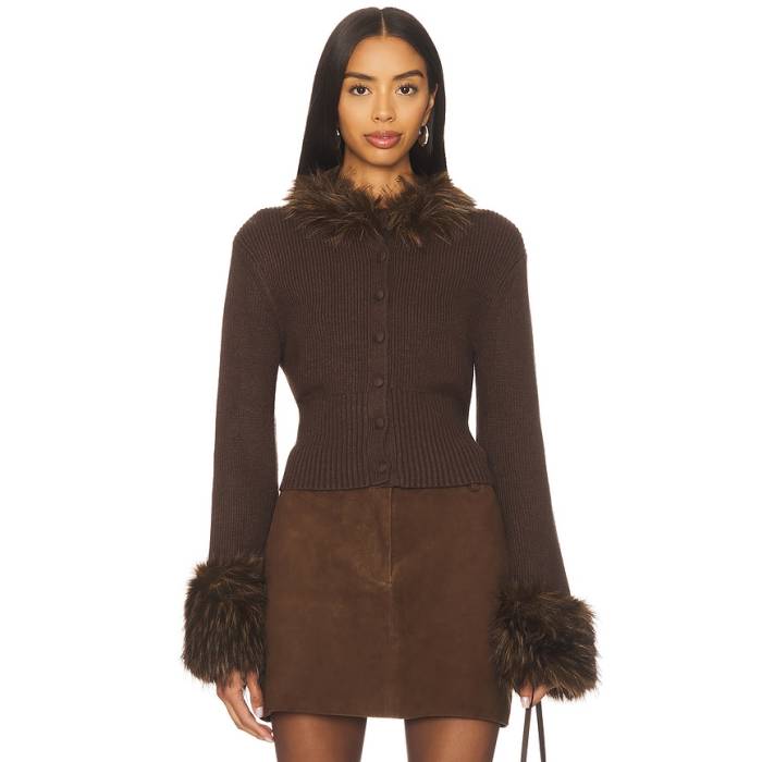 アパ木鼠 Apparis 【 Rosa Cardigan Women Dark Brown 】 ジレー レディース 赤銅色 赤銅色