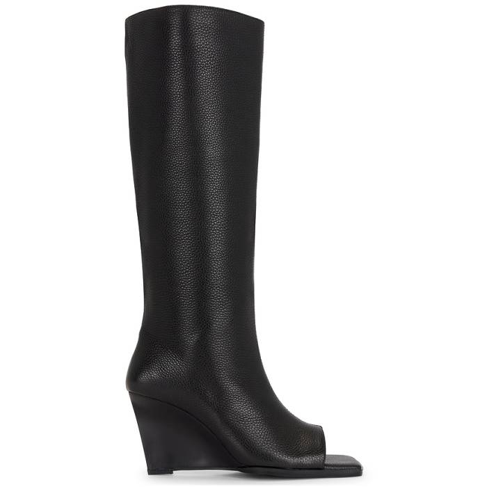 Nakedvice 【 The Lena Boot Women Black Pebbled Leather 】 ブーツ レディース 黒色 ブラック レザー
