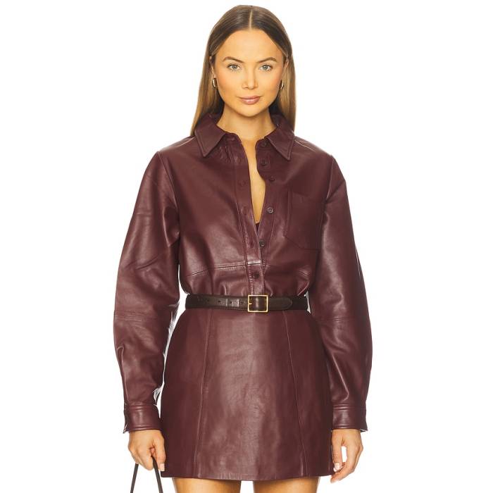Cami Nyc 【 Wendell Genuine Leather Jacket Women Syrah 】 レザー Jacket ジャケット レディース|スニケス