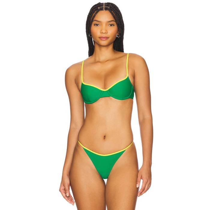 Camila Coelho 【 Rio Top Women Green &Amp; Yellow 】 リオ レディース green 緑・グリーン yellow 黄色・イエロー|スニケス