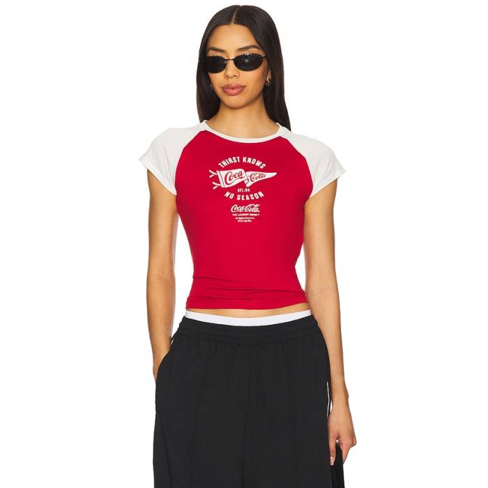 The Laundry Room 【 Thirst Knows No Season - Raglan Tee Women Red \u0026Amp; White 】 Raglan ラグラン プルオーバー レディース Red 赤・赤いこと 白いこと 白いこと