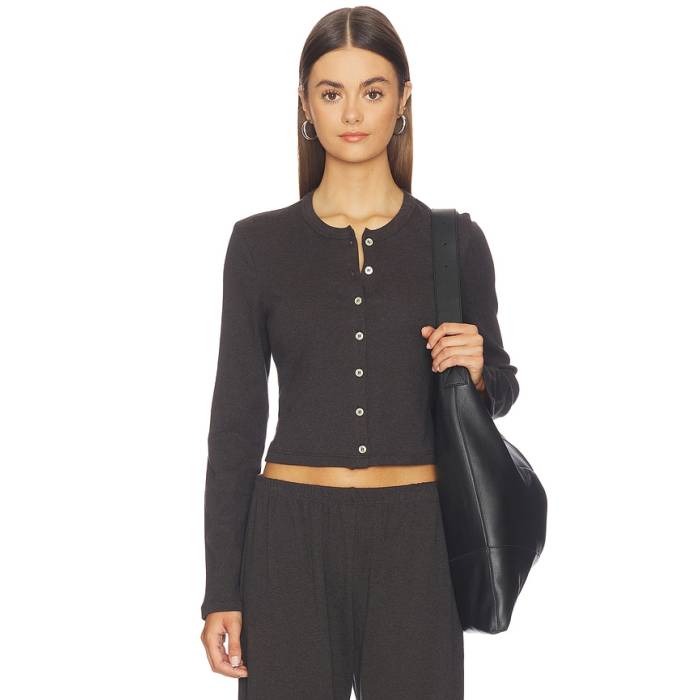 Leset 【 Nando Cardigan Women Chocolate Melange 】 ジレー レディース