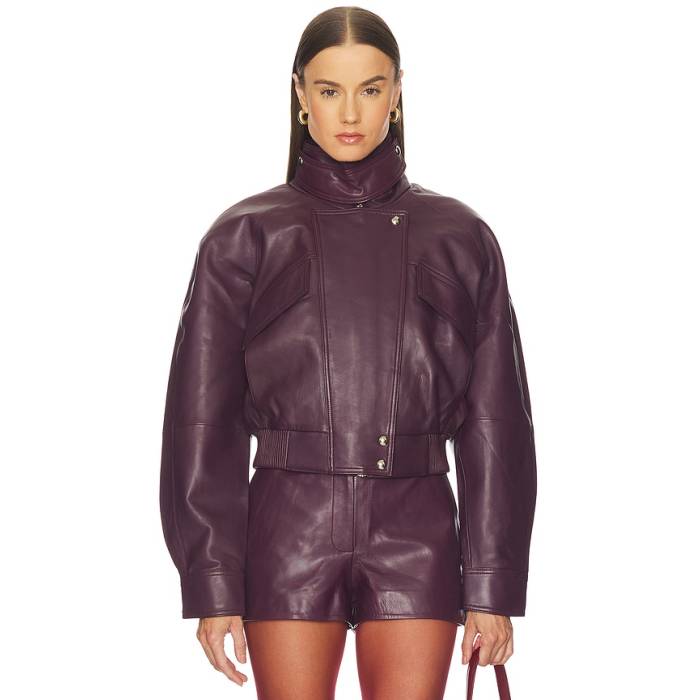 Retrofete 【 Lykke Leather Jacket Women Bordeaux 】 なめし革 Jacket 上衣 レディース
