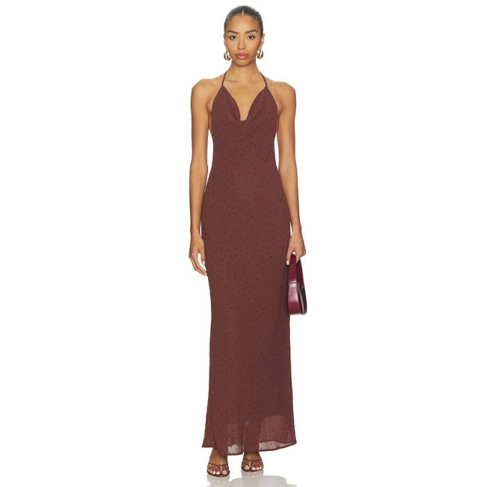 Sndys 【 Nadene Diamante Halter Maxi Dress Women Merlot 】 ドレス レディース