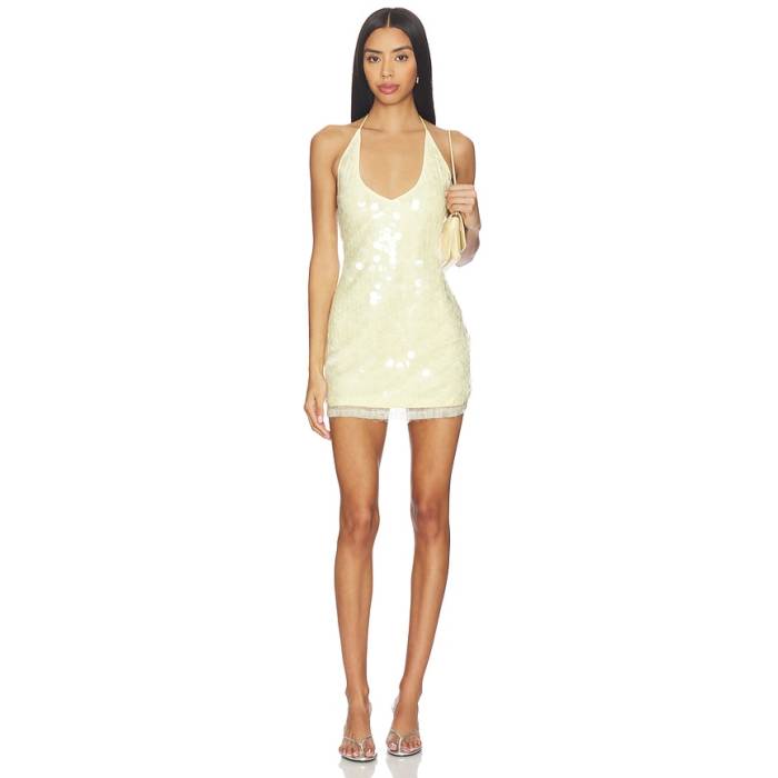 Sndys 【 Calena Halter Mini Dress Women Panna Cotta 】 お召しもの レディース ドレス-レディースファッション