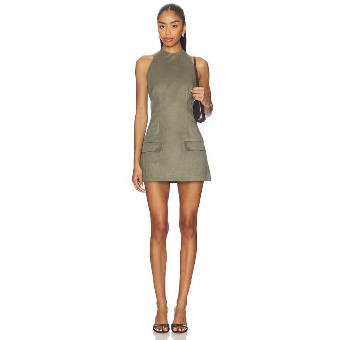 Sndys 【 Amelia Faux Suede Mini Dress Women Olive 】 スエード・スウェード 御召しもの レディース olive オリーブ