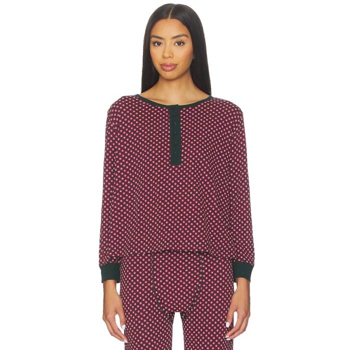 The Great 【 The Crop Sleep Henley Women Daisy Tie Print 】 Crop クロップ ヘンリー レディース ネクタイ｜スニケス