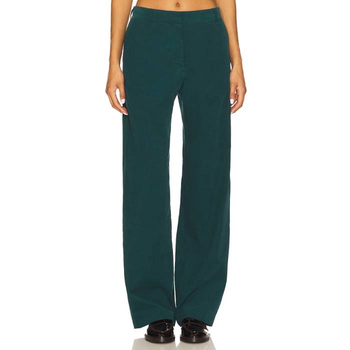 La Ligne 【 Corduroy Pant Women Teal 】 コール天 ズボン下 レディース レディースファッション-パンツ