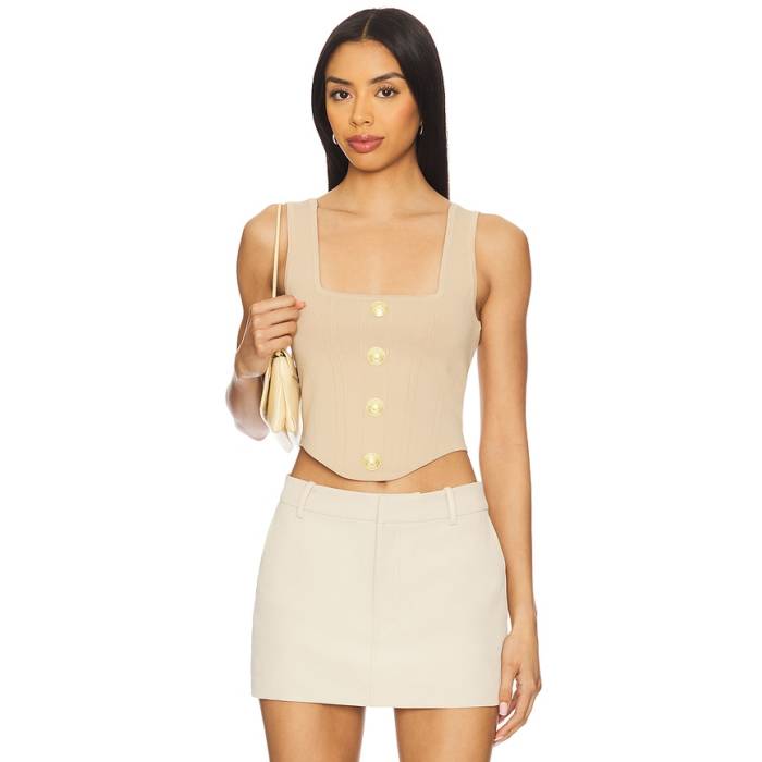L\u0027agence 【 Saga Square Neck Top Women Almond 】 レディース