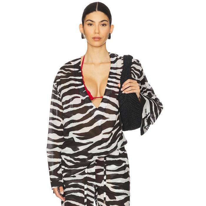 ジ・アティコ The Attico 【 Zebra Printed Top Women White \u0026Amp; Black 】 レディース 白いこと 白いこと 黒いこと 黒いこと