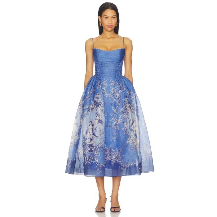 ジマーマン Zimmermann 【 Rebellion Mermaid Picnic Dress Women Blue Mermaid 】 御召しもの レディース 青碧 青碧