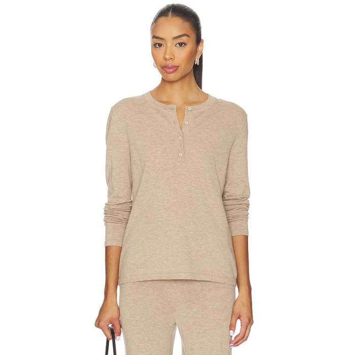 Favorite Daughter 【 Lush Lounge Henley Top Women Mocha 】 ヘンリー レディース