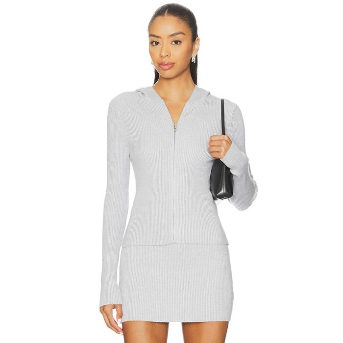 Superdown 【 Sariyah Zip Up Sweater Women Grey 】 調教師 レディース 薄墨色 薄墨色