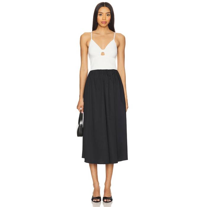 Astr The Label 【 Mixed Media Dress Women White Black 】 御召しもの レディース 白いこと 白いこと 黒いこと 黒いこと