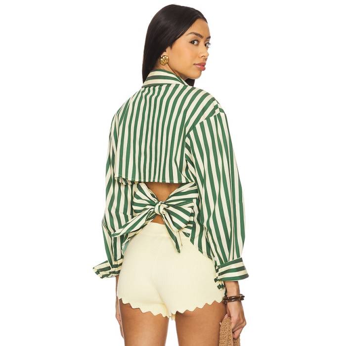 Simonmiller 【 Loch Poplin Button Up Women Gummy Green \u0026Amp; Ecru 】 レディース green 緑・緑であること