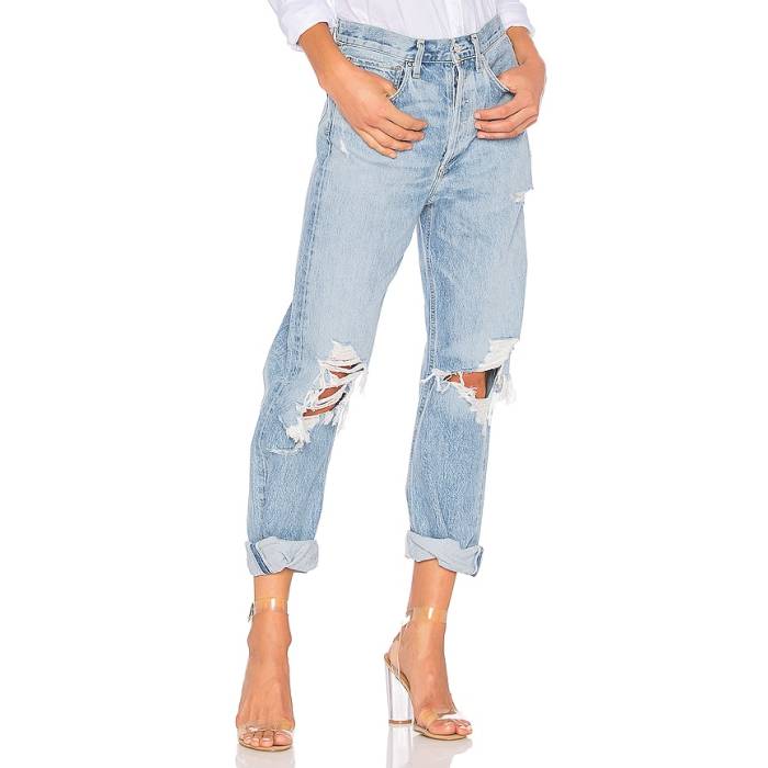 Agolde 【 90\u0027S Mid Rise Loose Fit Jeans Women Fall Out 】 ミッド ライズ デニム レディース 不良化