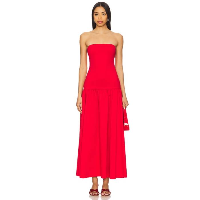 アリスアンドオリビア Alice + Olivia 【 Oriana Maxi Dress Women Bright Ruby 】 お召しもの レディース