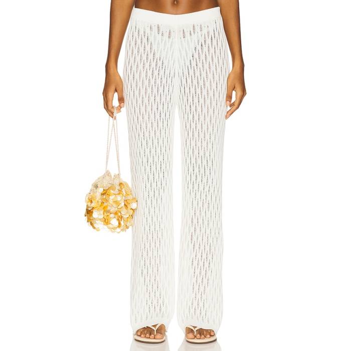 ミンクのコートサクラ色 Minkpink 【 Kirra Pointelle Knit Pant Women White 】 編み物 ズボン下 レディース 白いこと 白いこと