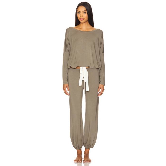エバージェイ Eberjey 【 Gisele Slouchy Set Women Smokey Olive \u0026Amp; Ivory 】 レディース olive オリーブ 象牙色
