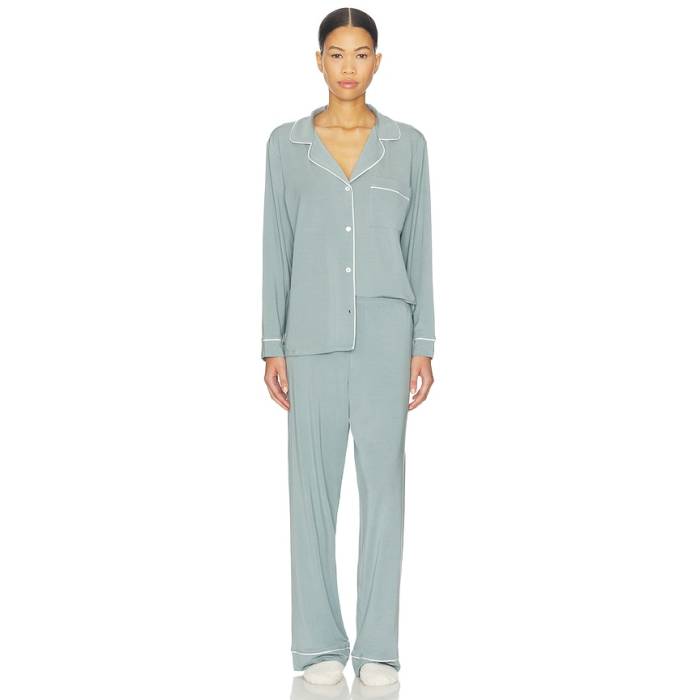 エバージェイ Eberjey 【 Gisele Long Pj Set Women Lead \u0026Amp; Ivory 】 レディース 象牙色