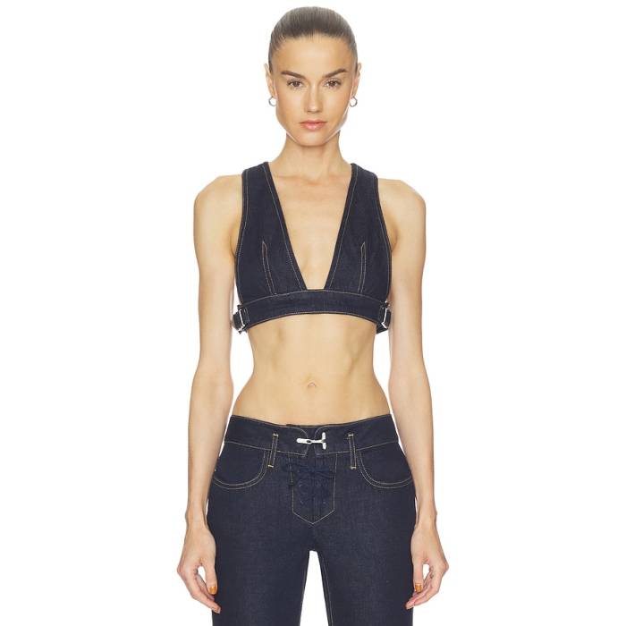 Haelo 【 Retro Micro Vest Women Indigo 】 レトロ Micro ミクロ より良い レディース 藍色・インディゴ