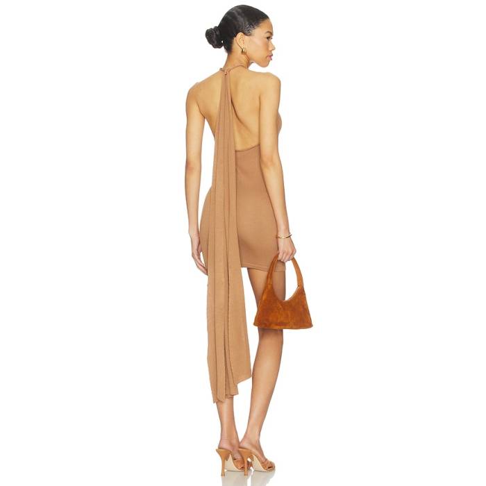 Aya Muse 【 Onda Mini Dress Women Chestnut 】 御召しもの レディース