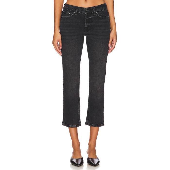 Anine Bing 【 Nix Straight Leg Jeans Women Iron Black 】 デニム レディース 黒いこと 黒いこと