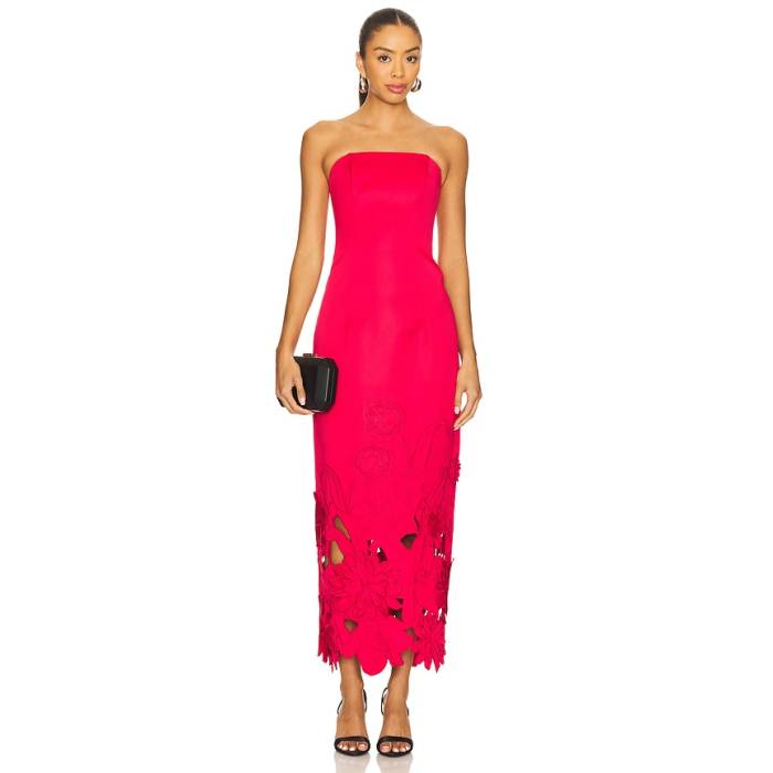 Leo Lin 【 Zayna Applique Bustier Maxi Dress Women Rosa 】 御召しもの レディース
