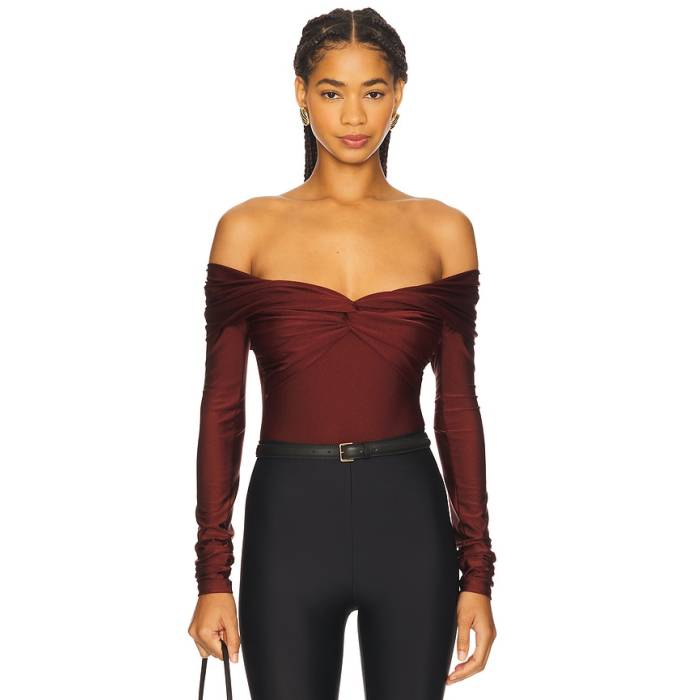 The Andamane 【 Kendall Bodysuit Women Burgundy 】 上半身背広 レディース ぶどう酒色・バーガンディー