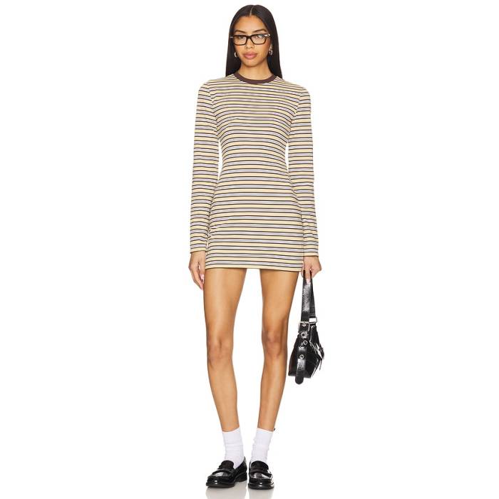Lovers And Friends 【 Corbyn Dress Women Tan Stripe 】 御召しもの レディース Stripe 縞模様