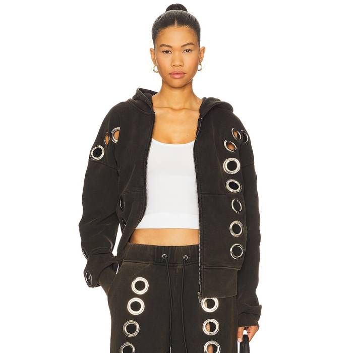 1Xblue 【 Eyelet Tracksuit Top Women Brown 】 レディース 赤銅色 赤銅色