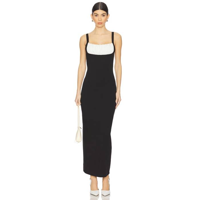 Rowen Rose 【 Sleeveless Maxi Dress Women Black &Amp; White 】 Sleeveless ノンスリーブ ドレス レディース 黒色 ブラック 白色 ホワイト｜スニケス