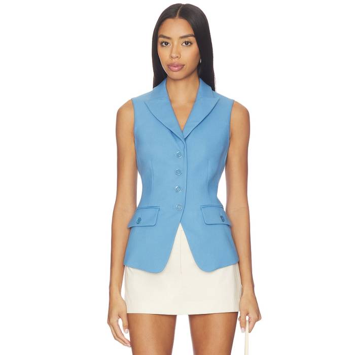 Veronica Beard 【 Benny Vest Women Blue Jasper 】 より良い レディース 青碧 青碧
