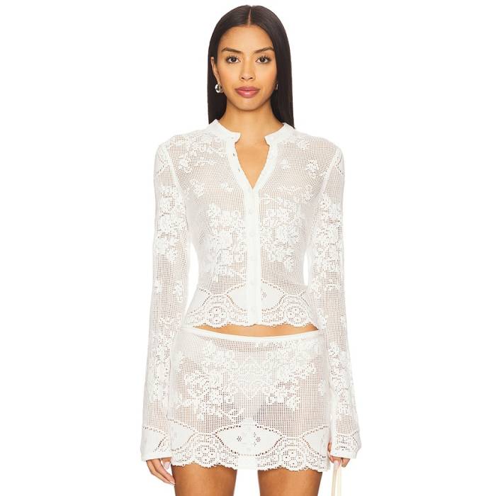 With Jean 【 Belinda Top Women White Lace 】 レディース 白色 ホワイト|スニケス