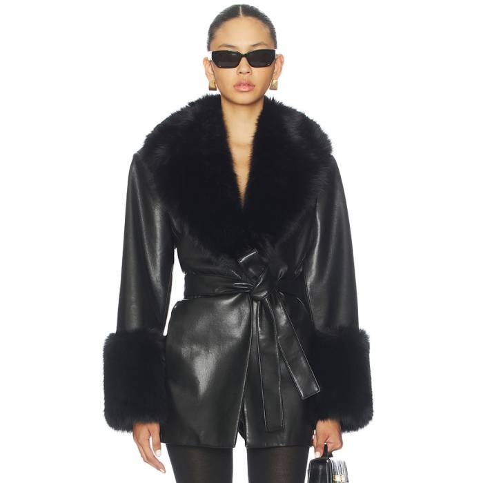 Lamarque 【 Rosabella Faux Fur Blazer Women Black 】 ブレイザー レディース 黒いこと 黒いこと