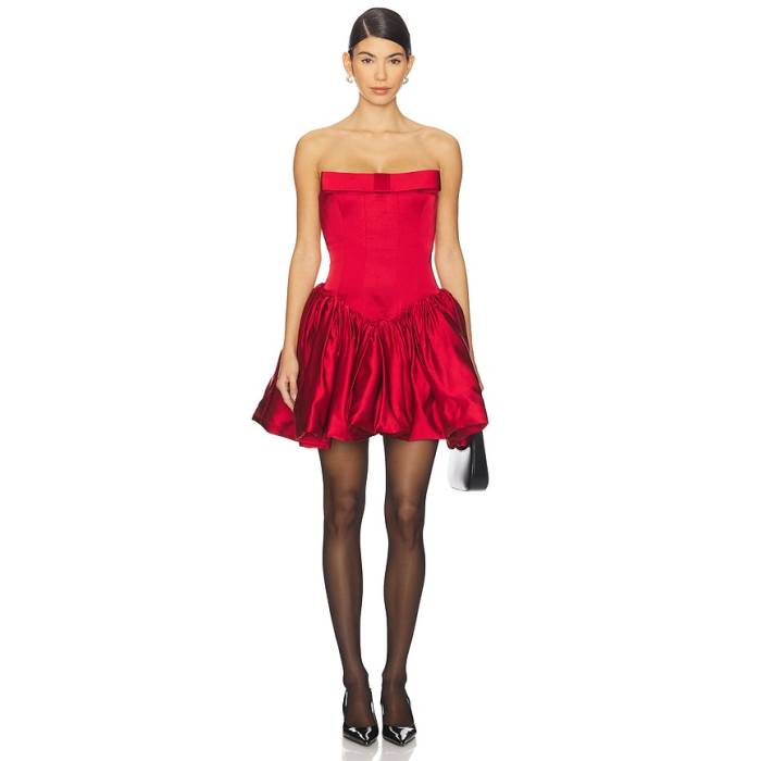 Amur 【 Mirelle Bow Dress Women Ruby Rose 】 ドレス レディース Rose ローズ｜スニケス