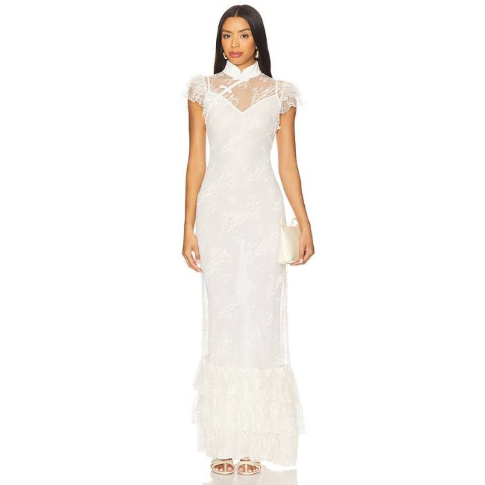 Sau Lee 【 Ramona Lace Dress Women Ivory 】 御召しもの レディース 象牙色