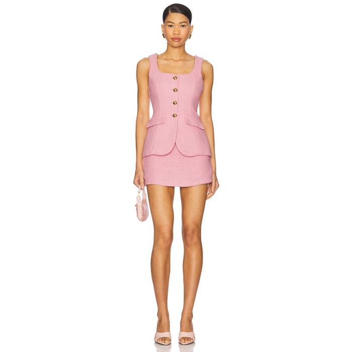 アマンダアプリチャード Amanda Uprichard 【 X Revolve Kya Romper Women Pink 】 ロンパース レディース pink さくら色