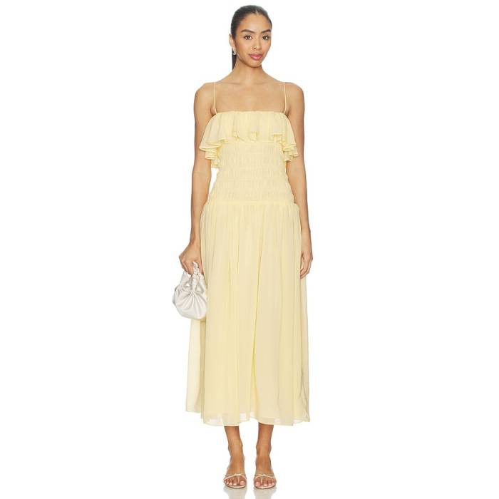 Lovers And Friends 【 Greer Dress Women Yellow 】 お召しもの レディース yellow 黄味がかった・黄み レディースファッション-ドレス