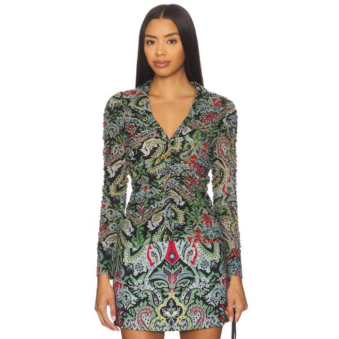 アリスアンドオリビア Alice + Olivia 【 Portia Ruched Top Women Paisley Poem 】 レディース