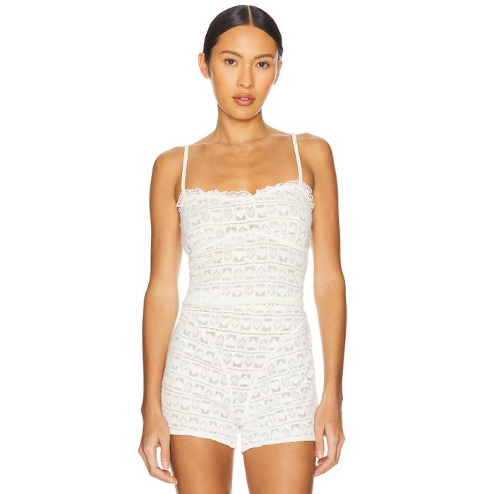 For Love \u0026 Lemons 【 Reba Sleep Top Women White 】 レディース 白いこと 白いこと