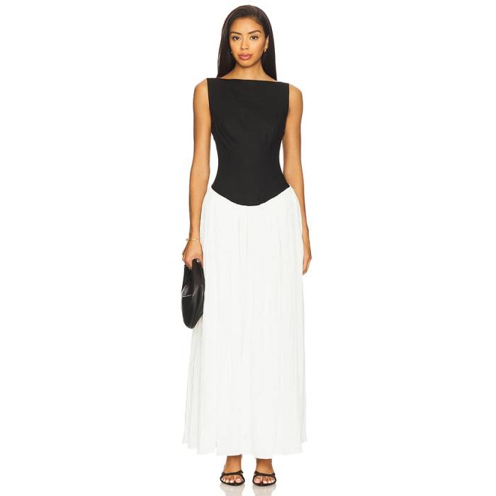 Lovers And Friends 【 Lorelie Maxi Dress Women Black &Amp; Ivory 】 ドレス レディース 黒色 ブラック アイボリー｜スニケス