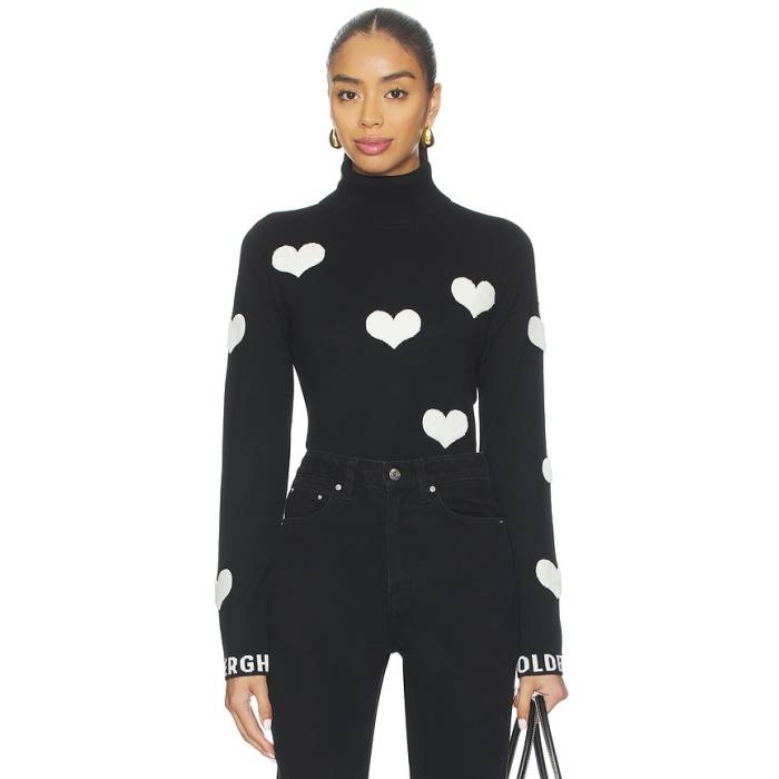 Goldbergh 【 Bacio Long Sleeve Knit Sweater Women Black \u0026Amp; White 】 Sleeve 衣袂 編み物 調教師 レディース 黒いこと 黒いこと 白いこと 白いこと