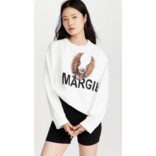 大割引 白色 トレーナー スウェットシャツ マルジェラ メゾン ホワイト White Off Sweatshirt Felpa Margiela Maison Mm6 レディース Tシャツ カットソー Williamsav Com