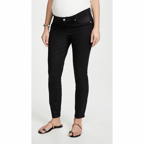 セブンフォーオールマンカインド スキニー ジーンズ 真っ黒 真っ黒 レディース 7 For All Mankind The Ankle Skinny Maternity Jeans B Air Black Coated Nenewsroom Com