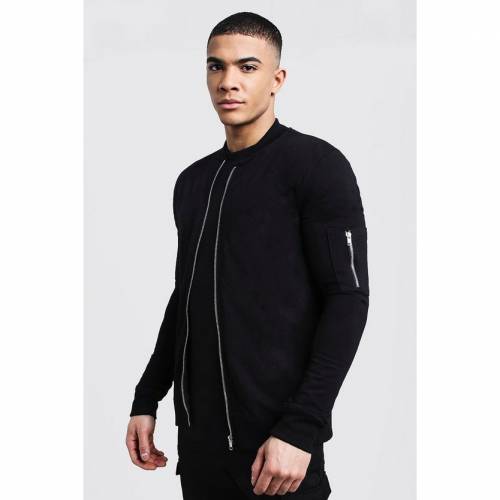 世界的に ブラック 黒色 ジャケット Boohooman ブーフー ボンバージャケット ジャケット コート メンズファッション Black Ma1 Fit Muscle Boohooman Bhho7 Quintalafrancisca Com