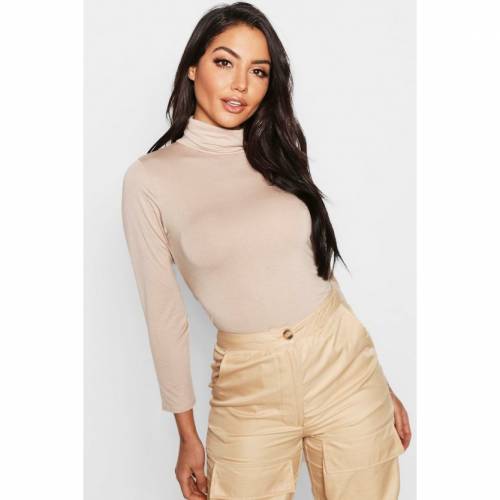 正規激安 ブーフー Boohoo Basics スリーブ 長袖 レディースファッション トップス レディース Basic Turtle Neck Long Sleeve Top Sand 安い Danielagregis It